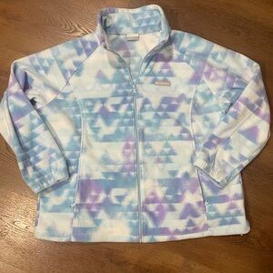 Columbia Blue and Purple MultiColor Full Zip Fleece Jacket